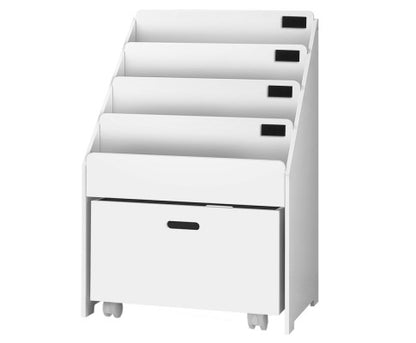 Kids Bookcase Childrens Bookshelf Organiser Storage Shelf Wooden White - Melbourne Home & Living