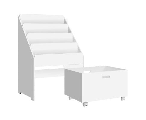 Kids Bookcase Childrens Bookshelf Organiser Storage Shelf Wooden White - Melbourne Home & Living