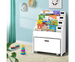 Kids Bookcase Childrens Bookshelf Organiser Storage Shelf Wooden White