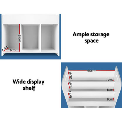 Kids Bookshelf Children Bookcase Display Cabinet Toys Storage Organizer