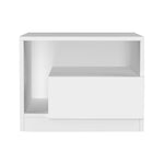 Bedside Tables Side Table Rgb Led Drawers High Gloss Nightstand White