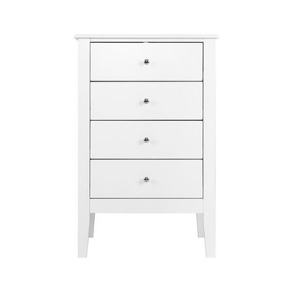 4 Chest of Drawers Tallboy Storage Cabinet Bedside Table Dresser White