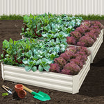 Greenfingers 2x Galvanised Steel Raised Garden Bed Instant Planter Cream 150cmx90cm