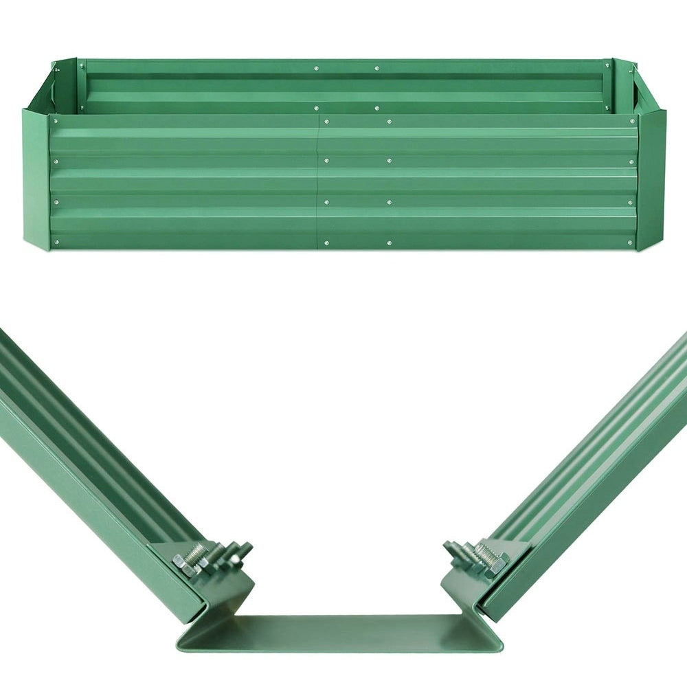 Greenfingers Garden Bed 150cm x 90cm 2x Galvanised Steel Raised Green Planter