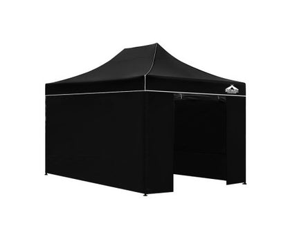 Instahut Gazebo Pop Up Marquee 3x4.5m Folding Wedding Tent Gazebos Shade Black - Melbourne Home & Living