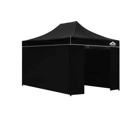  Instahut Gazebo Pop Up Marquee 3x4.5m Folding Wedding Tent Gazebos Shade Black