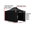 Instahut Gazebo Pop Up Marquee 3x4.5m Folding Wedding Tent Gazebos Shade Black