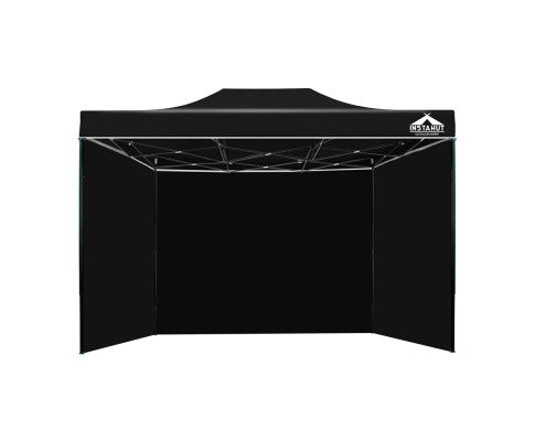 Instahut Gazebo Pop Up Marquee 3x4.5m Folding Wedding Tent Gazebos Shade Black - Melbourne Home & Living