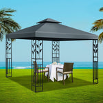 Instahut Gazebo 3x3m Party Marquee Outdoor Wedding Event Tent Iron Art Canopy Grey