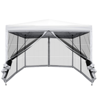 Instahut Gazebo Pop Up Marquee 3x3m Wedding Mesh Side Wall Outdoor Gazebos White