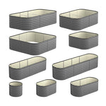 9-IN-1 Raised Garden Bed Modular Kit Planter Oval Galvanised Steel