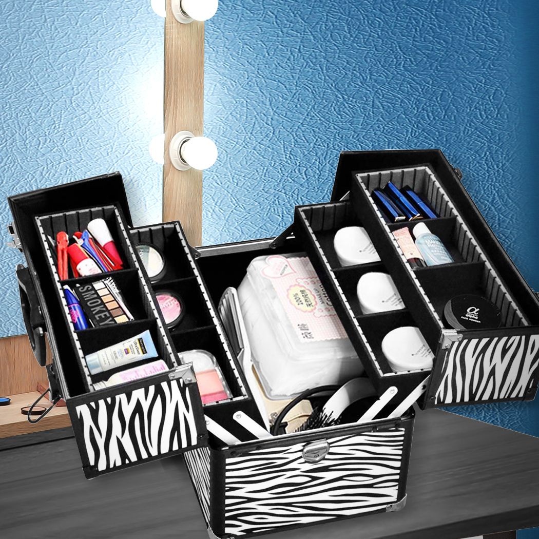 Portable Makeup Case 3 in 1 Cosmetic Organiser Beauty Travel Suitcase