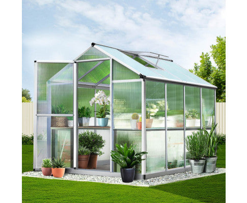 Greenfingers Greenhouse Aluminium Green House Garden Shed Greenhouses 2.42x1.9M - Melbourne Home & Living