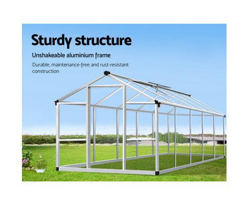 Greenfingers Greenhouse Aluminium Green House Garden Shed Greenhouses 3.02x2.5M