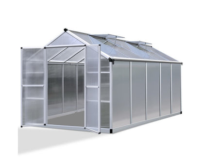 Greenfingers Greenhouse Aluminium Green House Garden Shed Greenhouses 3.08x2.5M