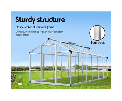 Greenfingers Greenhouse Aluminium Green House Garden Shed Greenhouses 3.62x2.5M - Melbourne Home & Living