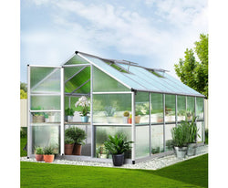 Greenfingers Greenhouse Aluminium Green House Garden Shed Greenhouses 3.62x2.5M - Melbourne Home & Living