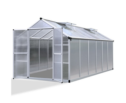  Greenfingers Greenhouse Aluminium Green House Garden Shed Greenhouses 3.7x2.5M