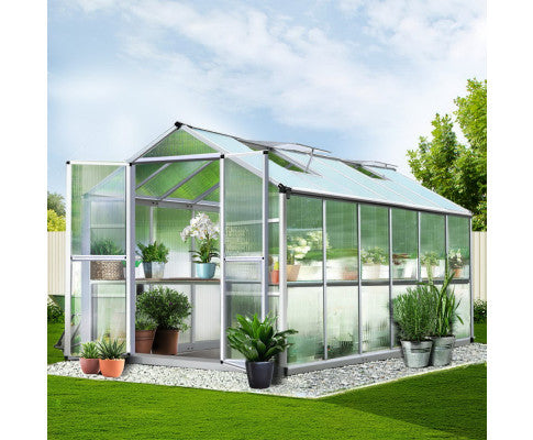 Greenfingers Greenhouse Aluminium Green House Garden Shed Greenhouses 3.7x2.5M - Melbourne Home & Living