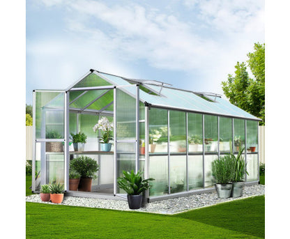 Greenfingers Greenhouse Aluminium Green House Garden Shed Greenhouses 4.1x2.5M - Melbourne Home & Living