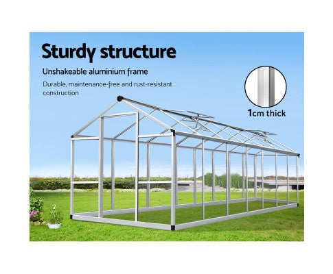 Greenfingers Greenhouse Aluminium Green House Garden Shed Greenhouses 4.22x2.5M - Melbourne Home & Living