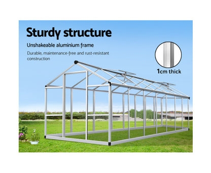 Greenfingers Greenhouse Aluminium Green House Garden Shed Greenhouses 4.22x2.5M - Melbourne Home & Living