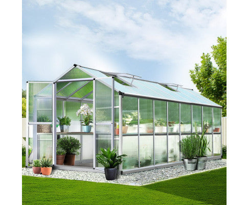 Greenfingers Greenhouse Aluminium Green House Garden Shed Greenhouses 4.7x2.5M - Melbourne Home & Living