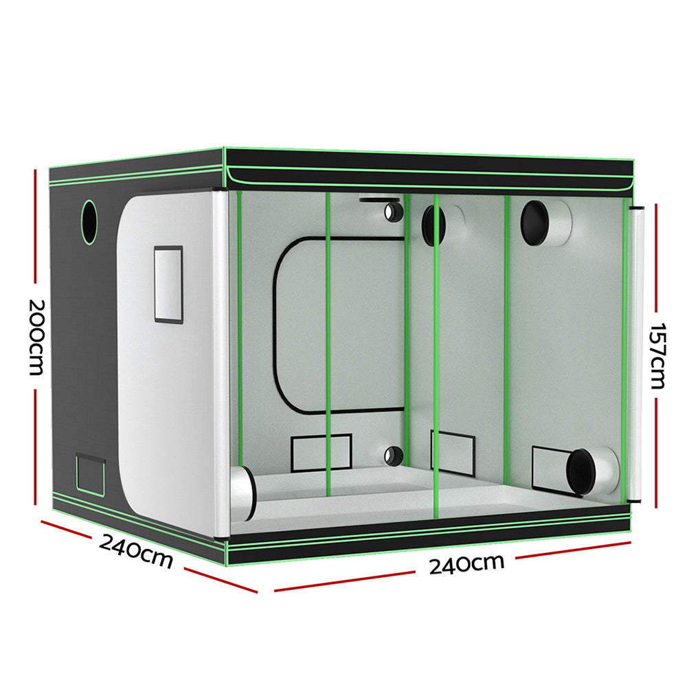 Grow Tent Kits 240x240x200cm Hydroponics Indoor Grow System Black