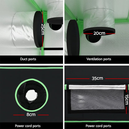Grow Tent Kits 240x240x200cm Hydroponics Indoor Grow System Black