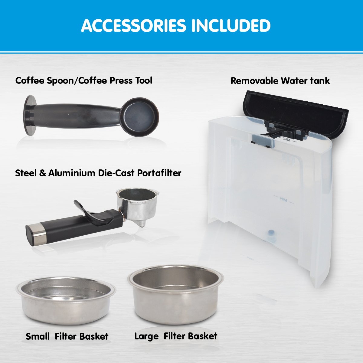 Hauffmann Davis Sa-Cm-2009 Espresso Coffee Machine 15 Bar Italian Pump