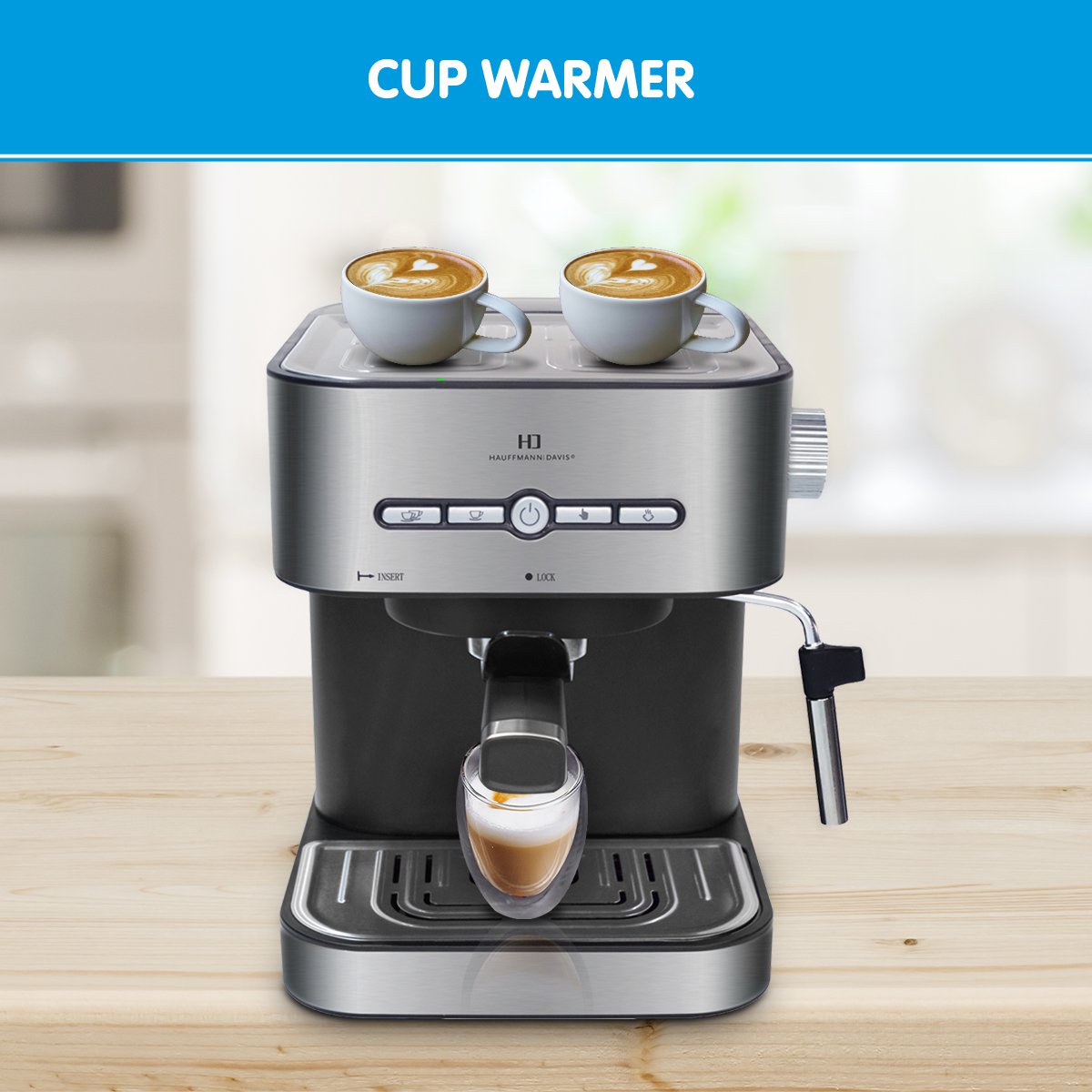 Hauffmann Davis Sa-Cm-2009 Espresso Coffee Machine 15 Bar Italian Pump