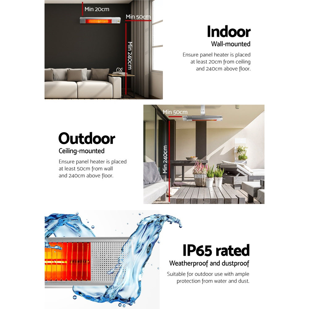 Devanti Electric Infrared Radiant Strip Heater 2000W