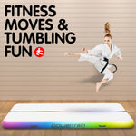 3m x 1m Air Track Tumbling Mat Gymnastics Exercise Inflatable - Rainbow