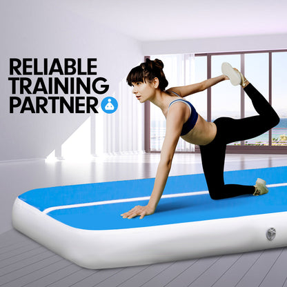 5m Airtrack Tumbling Mat Gymnastics Exercise 20cm Air Track Blue White