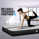 5m x 1m Air Track Inflatable Tumbling Mat Gymnastics - Grey Black