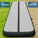 5m x 1m Air Track Inflatable Tumbling Mat Gymnastics - Grey Black