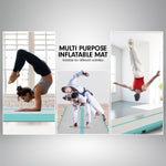 6M X 2M Air Track Gymnastics Mat Tumbling Exercise - Grey Green