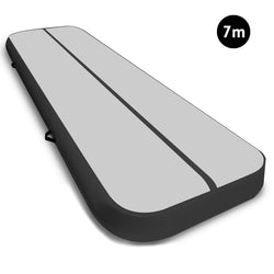 7m Airtrack Tumbling Mat Gymnastics Exercise 20cm Air Track Grey Black