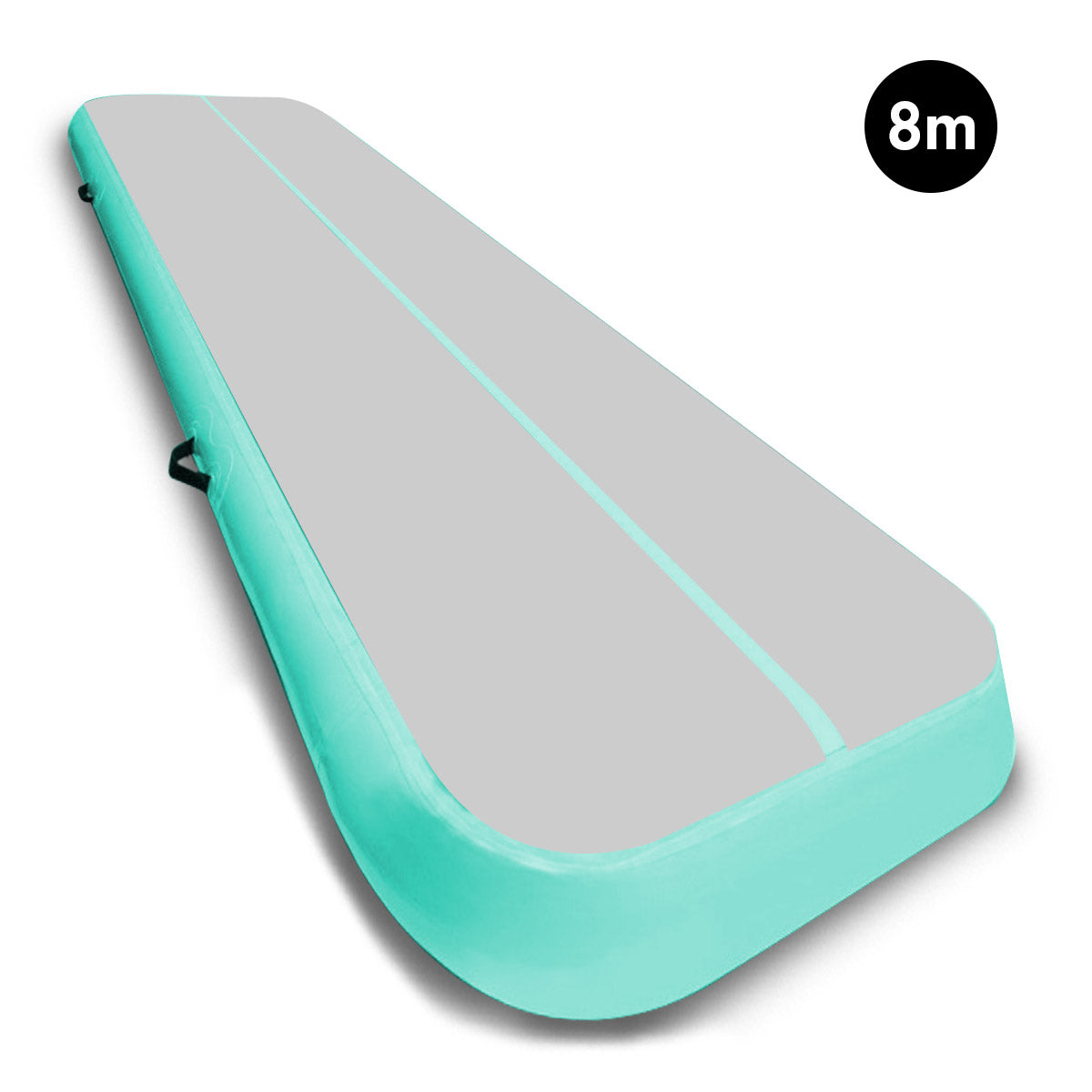 8m Airtrack Tumbling Mat Gymnastics Exercise 20cm Air Track Grey Green