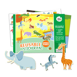 REUSABLE ANIMAL WORLD STICKER PAD SET