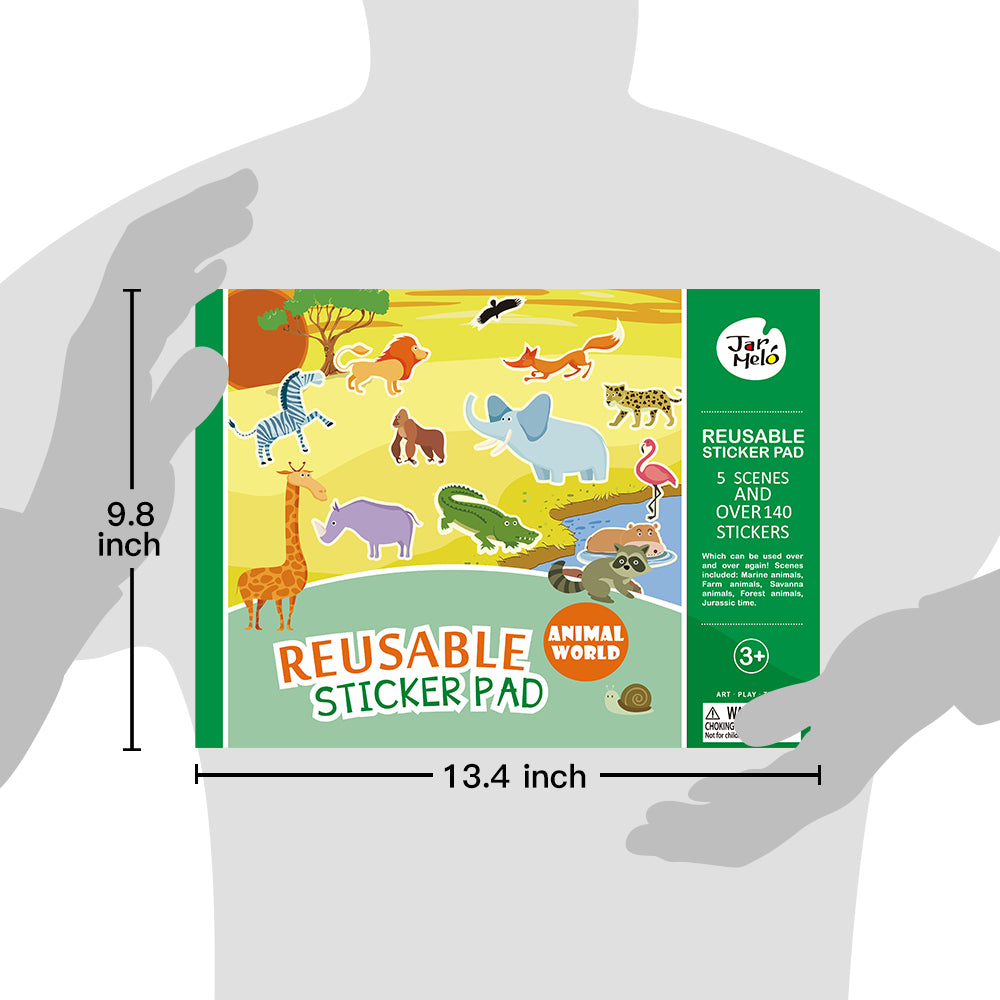 REUSABLE ANIMAL WORLD STICKER PAD SET