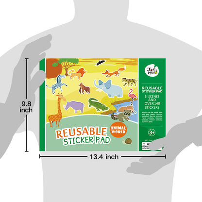 REUSABLE ANIMAL WORLD STICKER PAD SET