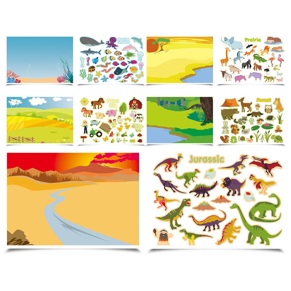 REUSABLE ANIMAL WORLD STICKER PAD SET