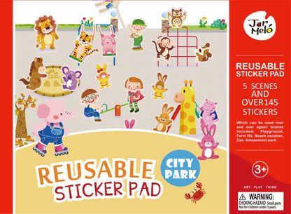 REUSABLE CITY PARK STICKER PAD SET