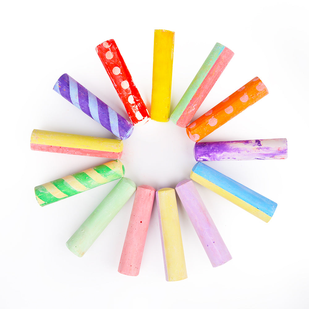 Washable Sidewalk Chalk - 24 Colors Kit with 2 Holders