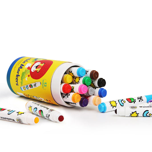 SPECIAL ROUND TIP WASHABLE MAKER -12 COLORS