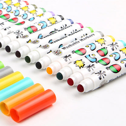 SPECIAL ROUND TIP WASHABLE MAKER -24 COLORS
