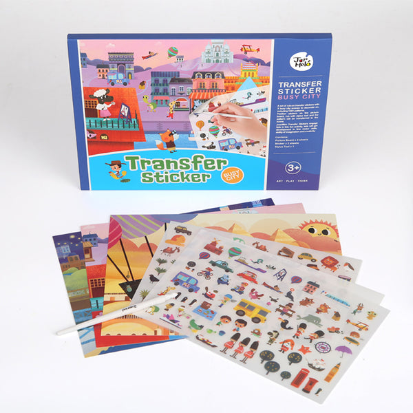  TRANSFER STICKER SCENES SET - BUSY CITY