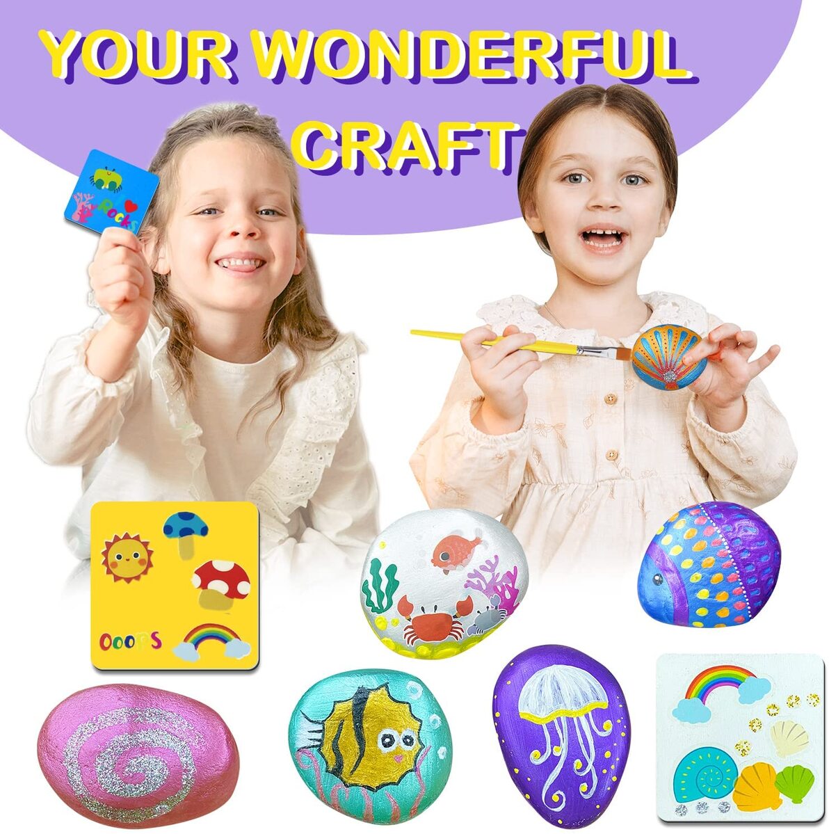 Rock Painting With Metallic Paints & Glitter Glues
