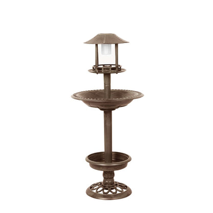 Bird Bath and Feeder Solar Light Food Station Outdoor Garden